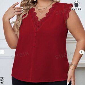 Lace Trim Sleeveless Top